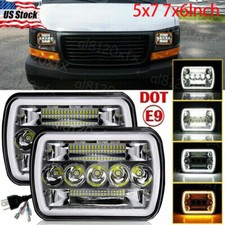 For Chevrolet C10 C20 C30 1981-86 Pair 7x6 5x7 Led Headlights Hilo Drl Lamp 2x