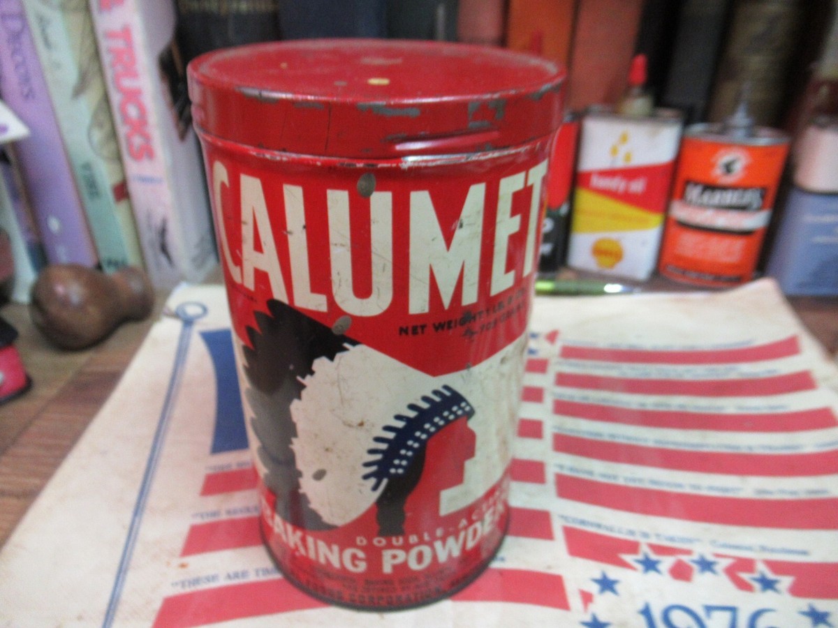CALUMET BAKING POWDER SODA SPICE TIN CAN EMPTY COUNTRY STORE