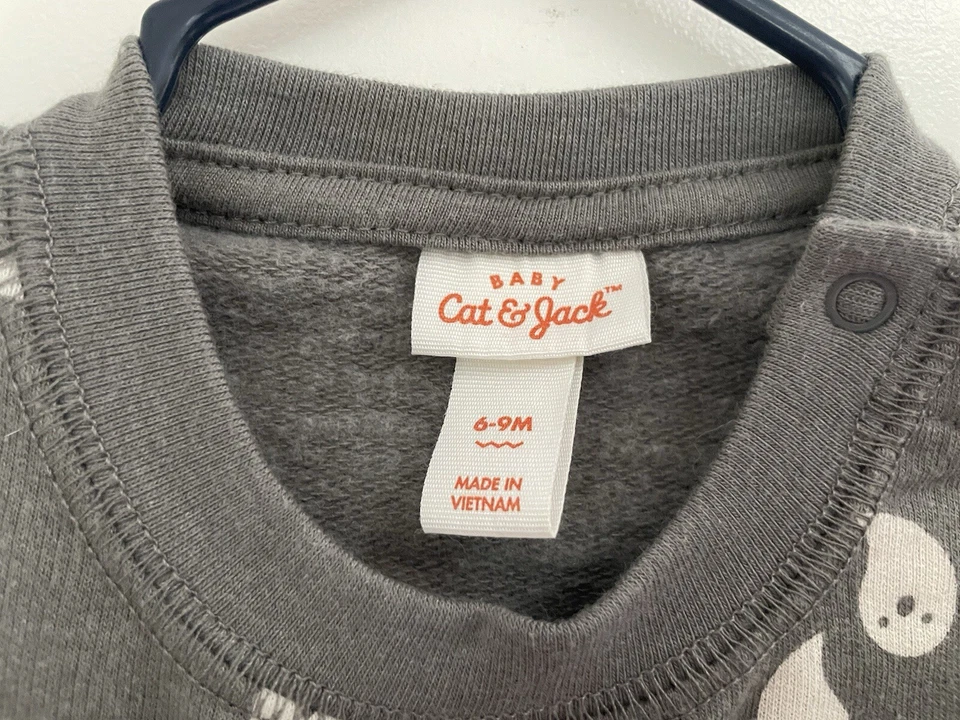 Baby Cat & Jack Bebé Niños Lindo Estampado Fantasma Halloween Pullover Suéter Gris 6-9 M Foto 2 de 4