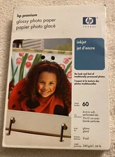 HP 60 Sheets Sealed Glossy Premium Photo Paper Inkjet Printer 4x6 New