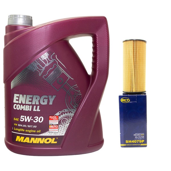 MotoröL Set 5W-30 5 Liter + ÖLfilter SH 4079 P FüR Audi Q5 2.0 Tfsi 8RB 180 PS-image