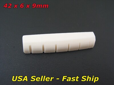 42mm Slotted Bone Nut For Some Gibson Epiphone Martin Acoustic Electric Guitar