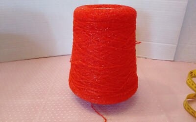 Yarn Italy LineaPiu Luxor Yarn Cone Soft Gorgeous Sparkly Red