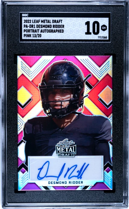 Desmond Ridder Leaf Metal Draft Portrait Autographs #PADR1 Red Wave