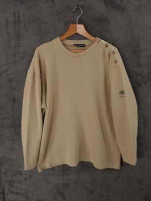 Vintage Saint James Pullover Herren 2XL Creme Bretonisch Fischer Schulter Knöpfe Y2K