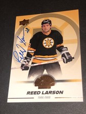 Reed Larson Autographed 2023 Upper Deck Signed Gold Bruins Centennial 84 B