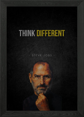 Think Different - Steve Jobs Portra gerahmtes Wandbild Poster Leinwanddruck Bild