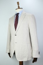 SUITSUPPLY Havana Pure Linen Beige Cream Unstructured Sport Jacket 52IT 42US L