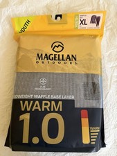 Youth XL Base Layer Thermal Underwear Top/Bottom Set Charcoal Heather Waffle NEW