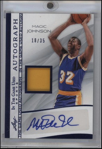 2025 Leaf In the Game Used Sports Magic Johnson #IGA-MJ1 Auto Blue Holo /35