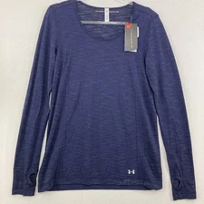 New Under Armour Large Women’s Navy Threadborne Seamless Active Top Workout