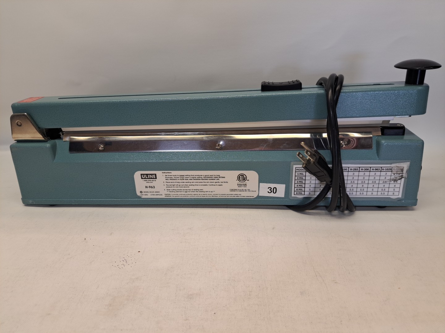 ULINE H-963 16" Impulse Sealer with cutter  USED