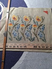 Vintage Hand Painted Needlepoint Canvas Read Complete 9 X 8 TDT