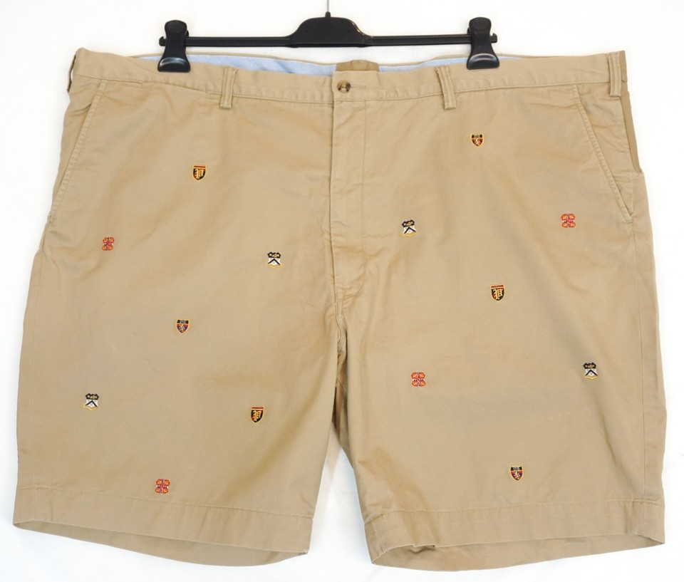 Polo Ralph Lauren Khaki Brown Embroidered Emblem Chino Shorts Men's W50 or 4XL