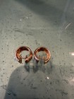 Roberto Coin 18k Yellow Gold Diamond Elephant Skin Hoop Huggie Earrings — photo 6