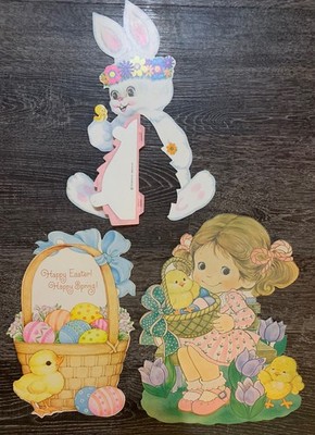 Vintage 1980 s Easter Decorations Beistle Co Honeycomb Easter Bunny 