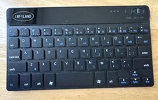 INFILAND Slim Wireless Tablet Keyboard Black Portable QWERTY Built-In Battery