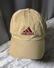 VTG Adidas Hat Logo Adjustable Back Tan Red Dad Cap