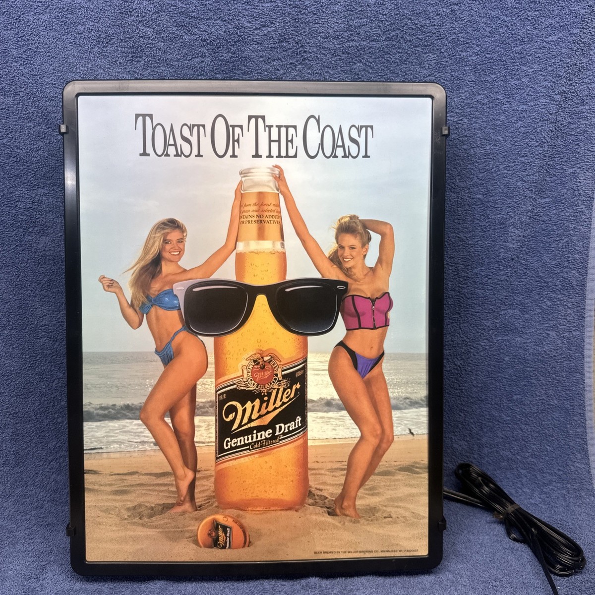 NOS 1989 MILLER GENUINE DRAFT BEER “TOAST OF THE COAST” LIGHT UP
