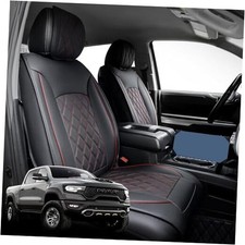 Super Cover for Dodge Ram Seat Covers 2002-2023 2024 2PCS Front/Black-Red Line
