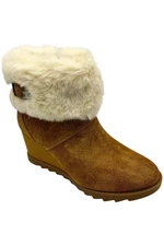 Koolaburra by UGG Women's  Faux Fur Lined Wedge Boots Chestnut