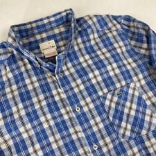 Lacoste Button Down Shirt Men  s M EU40 Blue Check Long Sleeve Preppy Cotton
