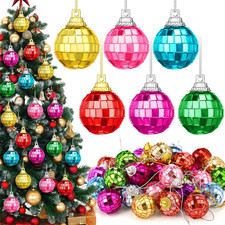 30 Pcs Mini Disco Balls Rainbow Disco Ball Christmas Ornaments Colorful 1.18i...