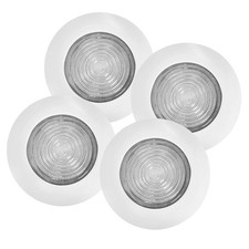 6" White Metal Shower Trim with Fresnel Glass Lens - for Wet Locations - for ...