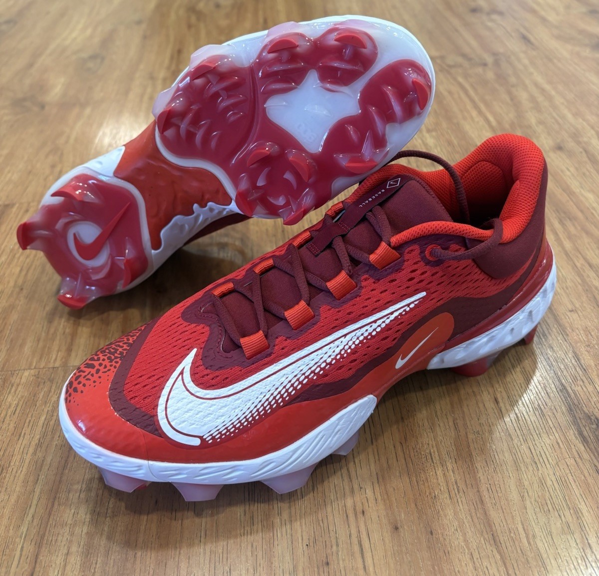 Size 12 Nike Alpha Huarache Elite 4 MCS Baseball Cleats Red Mens