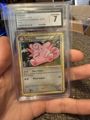Clefable - 3/123 - Holo Rare - HeartGold SoulSilver - Pokemon Card CGC 7