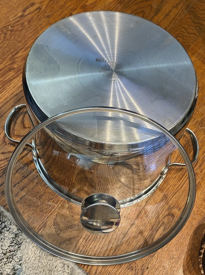 Wolfgang Puck Café Collection Olla de 8 cuartos de galón Acero Inoxidable con Tapa de Vidrio Usada en Excelente Condición Foto 2 de 2