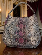 Tory Burch Multicolored Snakeskin Leather Satchel Shoulder Hand bag Purse