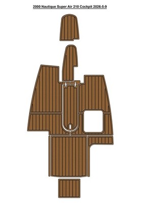 2000 Nautique Super Air 210 Cockpit Pad Boat EVA Foam Faux Teak Deck Floor Mat