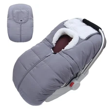 Winter Baby Car Seat Cover - Warm Infant Carseat Bunting Bag Grey-Covers