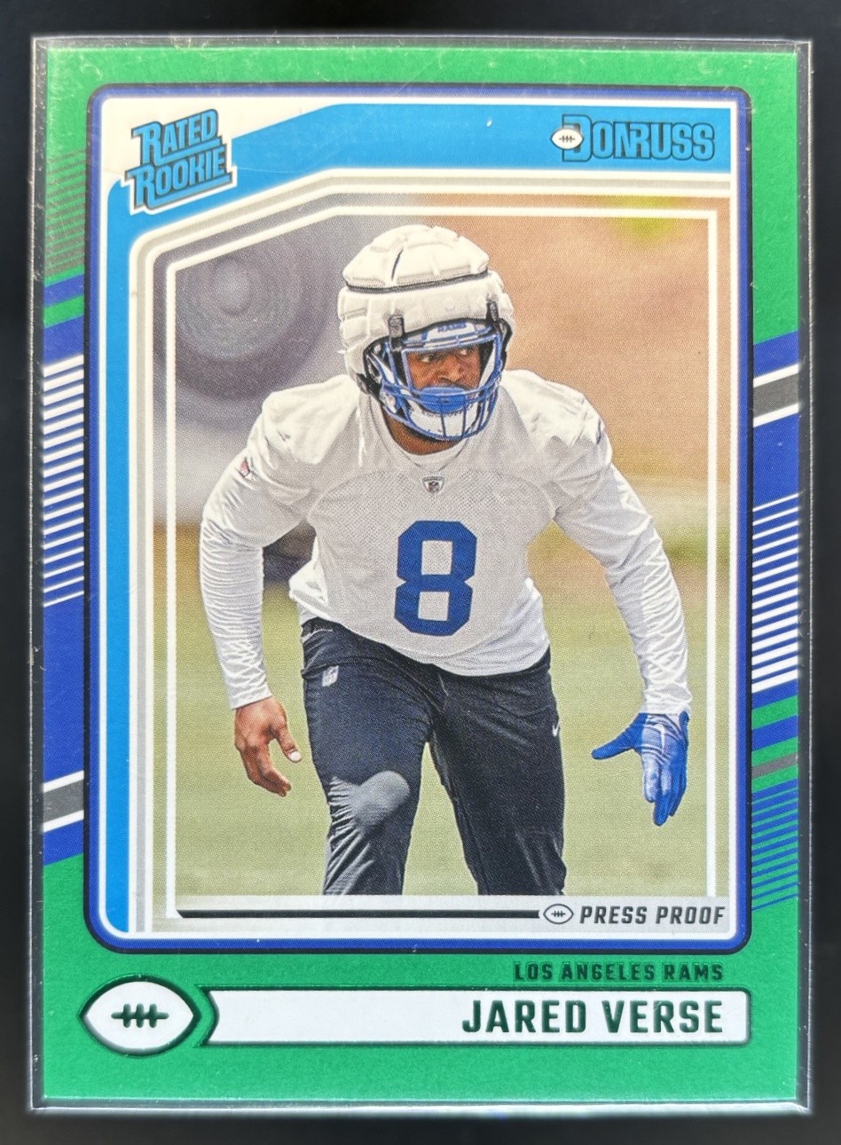2024 Donruss Jared Verse Press Proof Green #341 RC Rated Rookie Rams