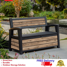 Keter 60 Gallon Resin Deck Box Storage Bench ...
