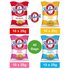 Seabrook Crisps Variety Box 40x25g Crinkle Cut Mixed Flavours Gluten Free Snack