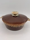 VTG Hull Style Pottery Brown Drip Glaze Round Covered Casserole Dish w/Lid Oven