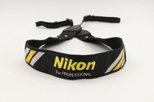 N MINT Nikon Camera Neck Shoulder Strap Professional Black Yellow Silver z15666