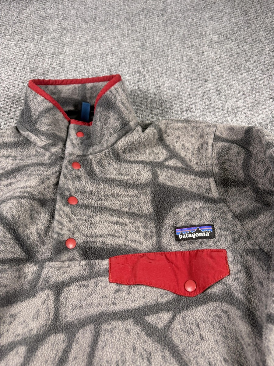 Patagonia Synchilla Pullover Mens Small Gray Fleece Snap-T