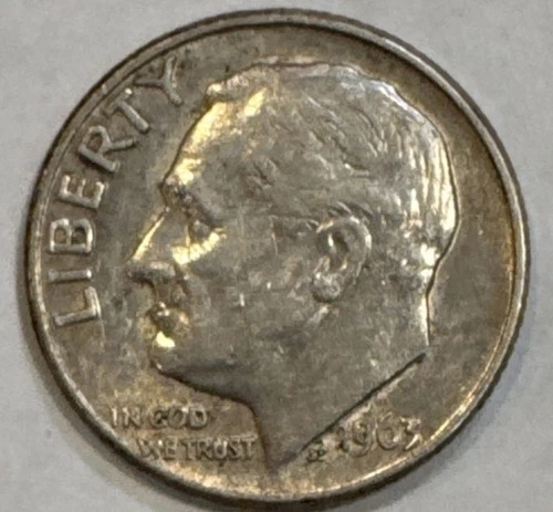 1963 D Denver Roosevelt Dime 10C Copper Business Strike Circulated US Coin