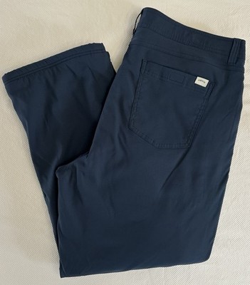 Orvis Fleece Lined Pants Men 39x27 Blue NylonStretch Cargo Hiking Winter Outdoor
