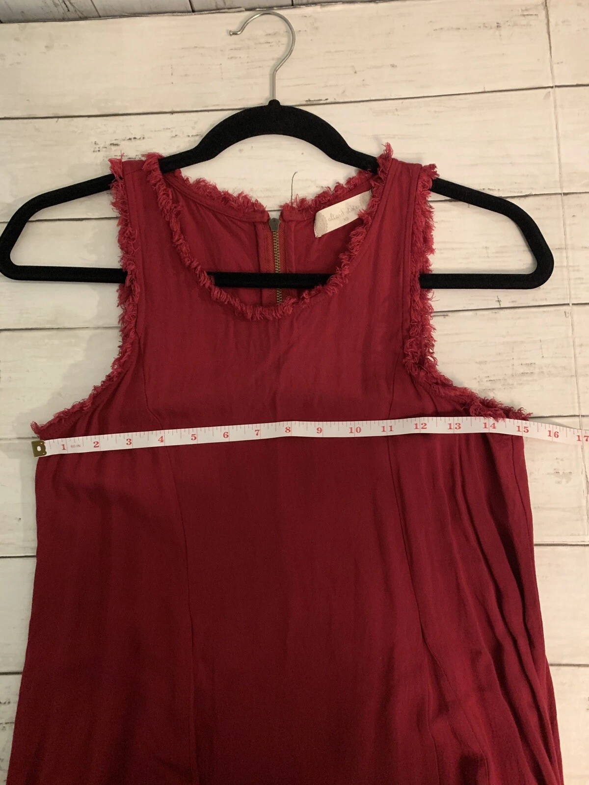 Abito Altar'd State donna XS rosso senza maniche orlo frange San Valentino cuore