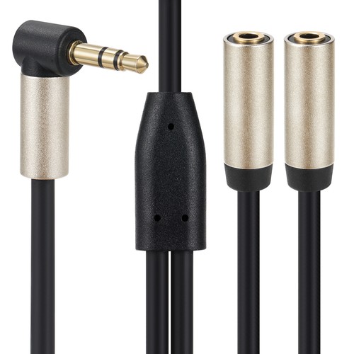 0.5FT 3.5mm 1/8" Male to Dual Female Y Splitter Stereo Audio Adapter Gold - Picture 4 of 6