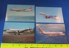 (4) Old Aviation Postcards - European Airlines Planes