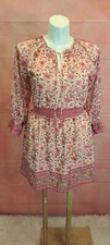  NWT Anthropologie Love The Label Floral Boho Smocked Long Sleeve Dress M