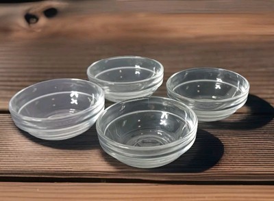 4 Duralex Stackable Glass Bowl 2.25'' × 1'' Made In France Dipping Sauce Dish
