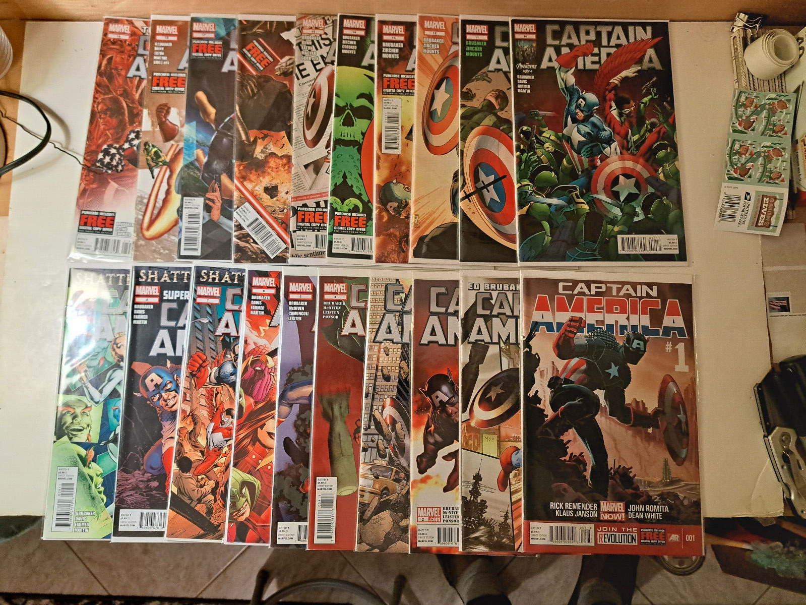 Captain America 1-19+ #1 VAR Complete Series Ed Brubaker / Steve McNiven VF/NM