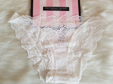 VICTORIA'S SECRET DREAM ANGELS LACE CHEEKINI PANTY LARGE IVORY WHITE NWT