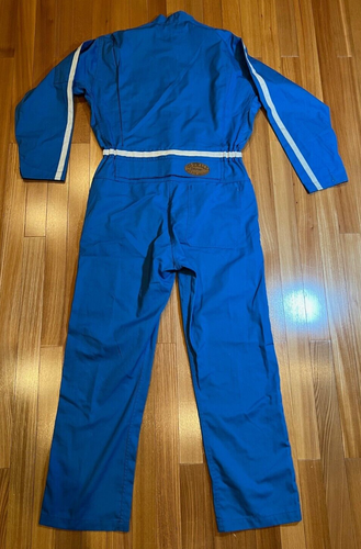 Japanese Vintage Honda Express White Blue Mechanic Coveralls Tsunagi Suit size L - Picture 6 of 9